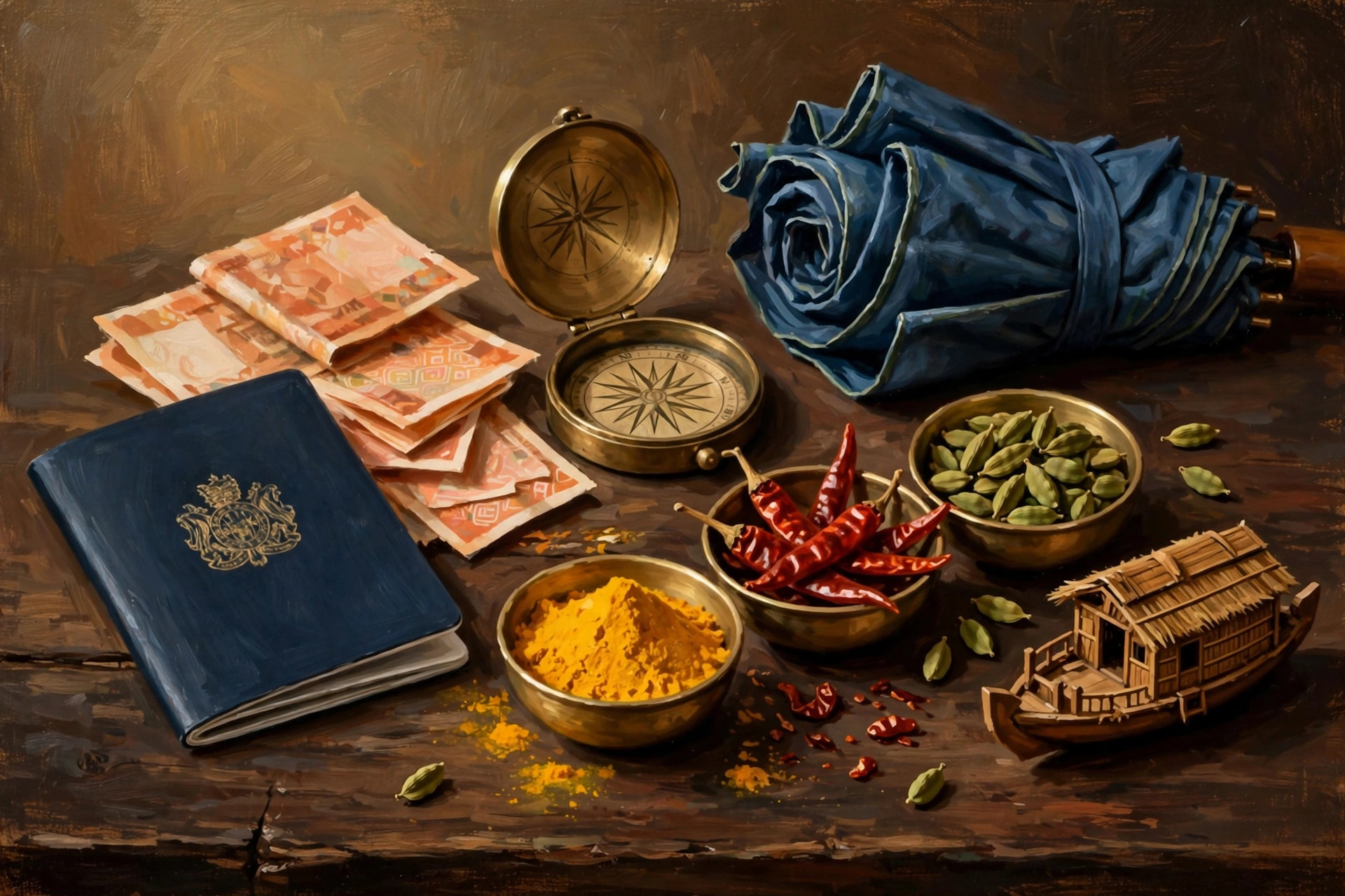 Morning at a Kochi spice market.