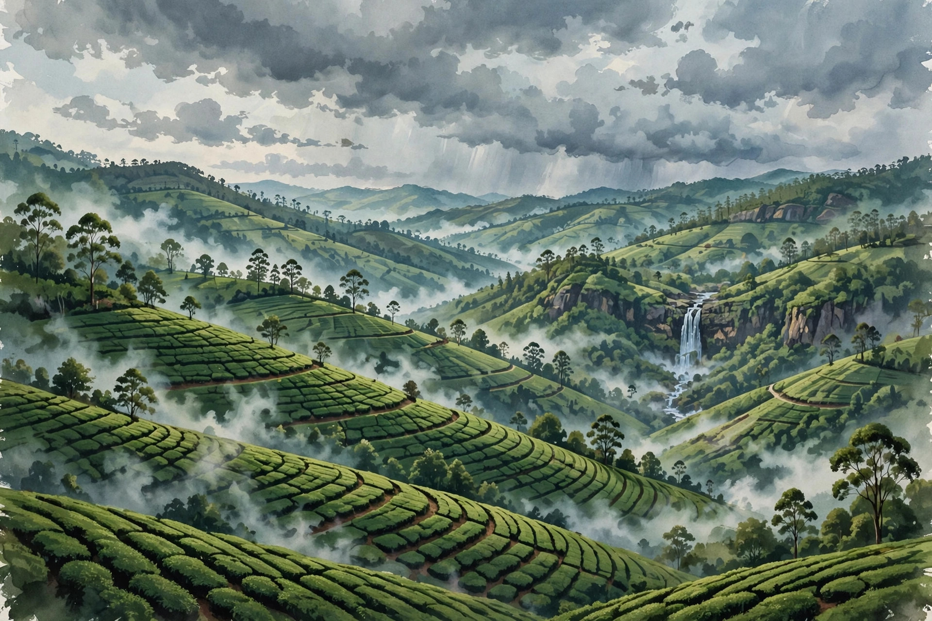 Tea estates in the Western Ghats