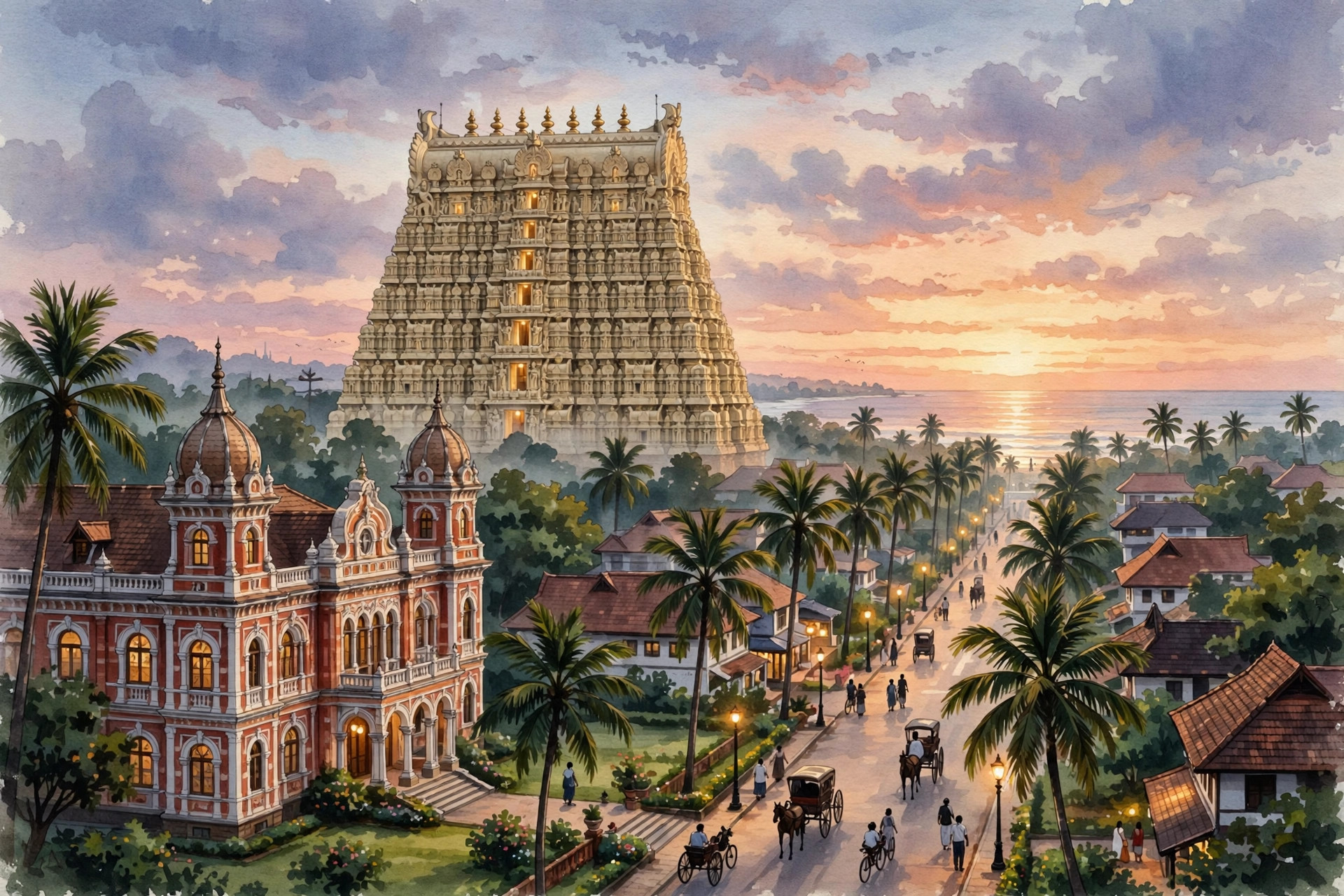 Padmanabhapuram-era temple architecture in the capital